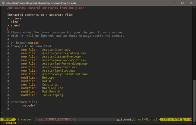 vim with gruvbox theme