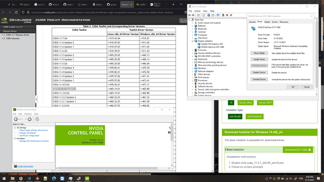 Compatibility diagram Nvidia driver vs Cuda